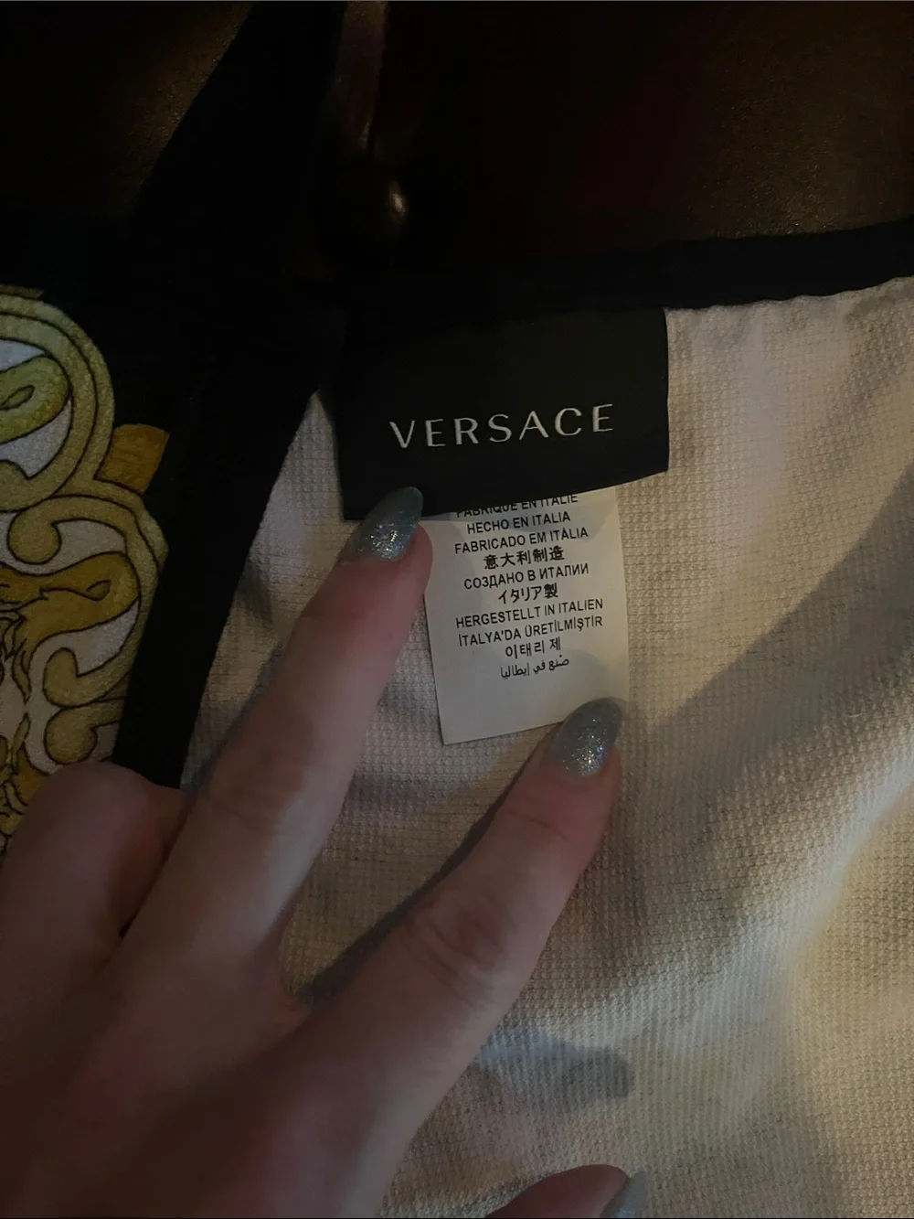 Versace Apron Medusa Medallion Print Black, White and Gold Baroque